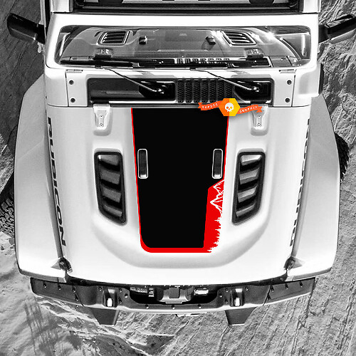 Jeep Wrangler Hood Aufkleber Berge Wald Vinyl Aufkleber 2 Farben
