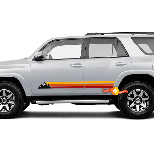 Mountains Retro-Stil Streifen Türen Vinyl Aufkleber Sticker für Toyota 4Runner
