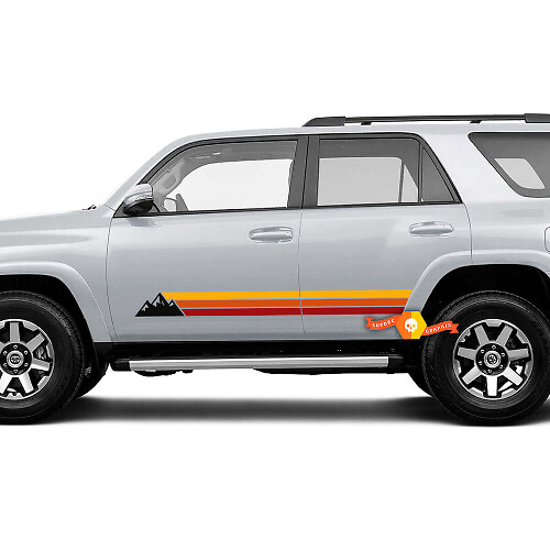Mountains Retro-Stil Streifen Türen Vinyl Aufkleber Sticker für Toyota 4Runner