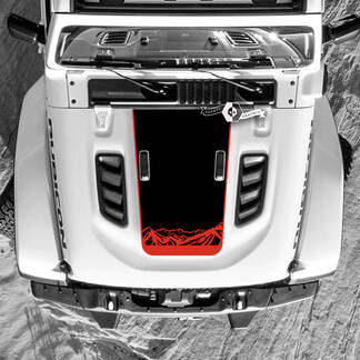 Jeep Wrangler Hood Mountains Vinyl Aufkleber Aufkleber Motorhaube 2 Farben
