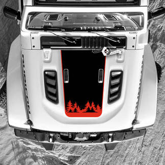 Jeep Wrangler Hood Mountains Forest Vinyl Aufkleber Aufkleber Motorhaube 2 Farben
