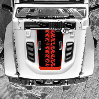 Jeep Wrangler Hood Tire Track Destroyed Wrap Vinyl Aufkleber Aufkleber 2 Farben
