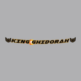 King Ghidorah キングギドラ Kingu Gidora Windschutzscheibenaufkleber im Pontiac Firebird-Stil
