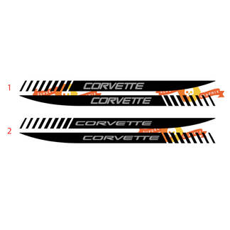 2x Chevrolet Corvette C8 Z06 Seitentüren Streifen 2 Farben Vinyl Aufkleber Aufkleber
