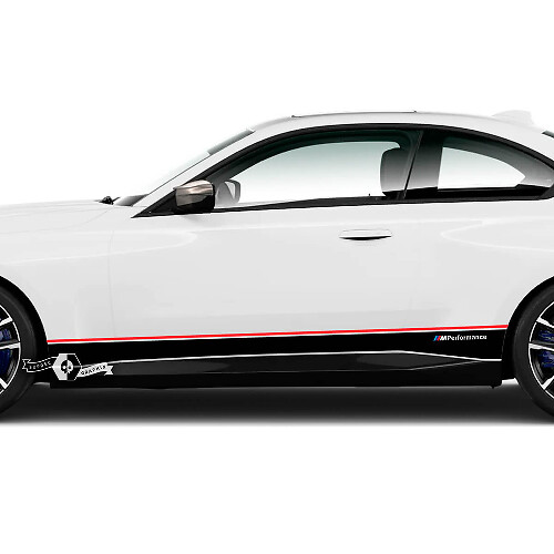 Paar BMW M2 M240 G42 F22 F87 M Performance Rocker Panel Seitenstreifen Türen Streifen M Vinyl Aufkleber Aufkleber 2 Farben
