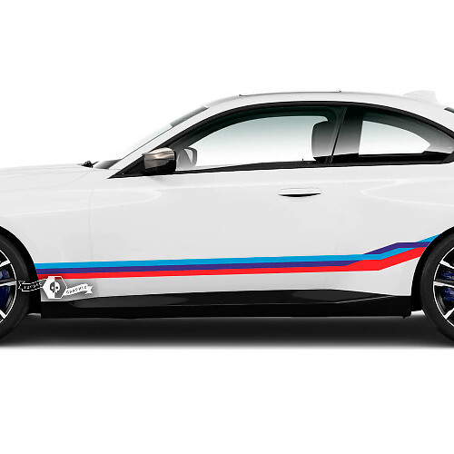 Paar BMW M2 M240 G42 F22 F87 M Performance Rocker Panel Seitenstreifen Türen Streifen M Vinyl Aufkleber Aufkleber M Farben
