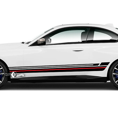 Paar BMW M2 M240 G42 F22 F87 M Performance Rocker Panel Seitenstreifen Linie Türen Streifen M Vinyl Aufkleber Aufkleber 2 Farben
