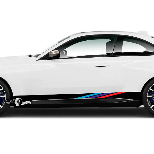 Paar BMW M2 M240 G42 F22 F87 M Performance Rocker Panel Seitenstreifen Türen Streifen Vinyl Aufkleber Aufkleber
