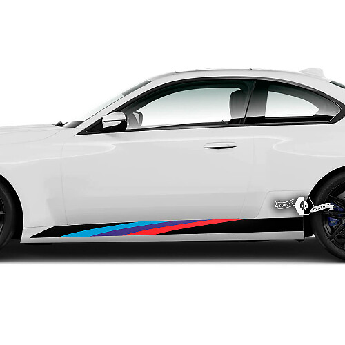 Paar BMW M2 M240 G42 F22 F87 M Performance Rocker Panel Seitenstreifen Türen Streifen Vinyl Aufkleber Aufkleber M Style
