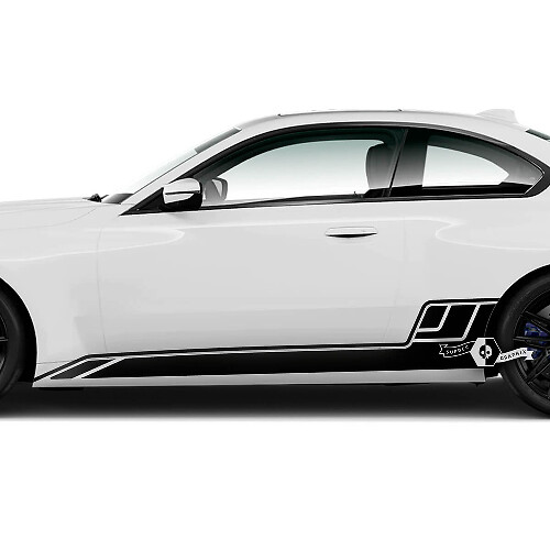 Paar BMW M2 M240 G42 F22 F87 M Performance Rocker Panel Seitenstreifen Türen Streifen Vinyl Aufkleber Aufkleber
