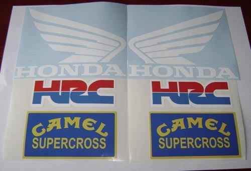 Honda HRC Camel Supercross weißes Motorrad-Vinyl-Aufkleberset