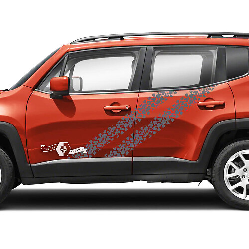 Paar Jeep Renegade Seitentüren Reifenspur Grafik Vinyl Aufkleber Aufkleber
