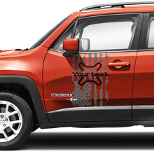 Flagge USA zerstörte Seitentür Vinylaufkleber Sticker Paar für Jeep Renegade 2