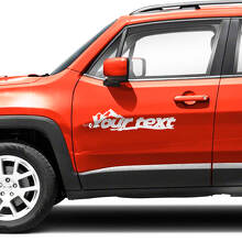 Mountains Benutzerdefinierter Text Kotflügel Motorhaube Seitentüren Vinylaufkleber Sticker für Jeep Renegade 2