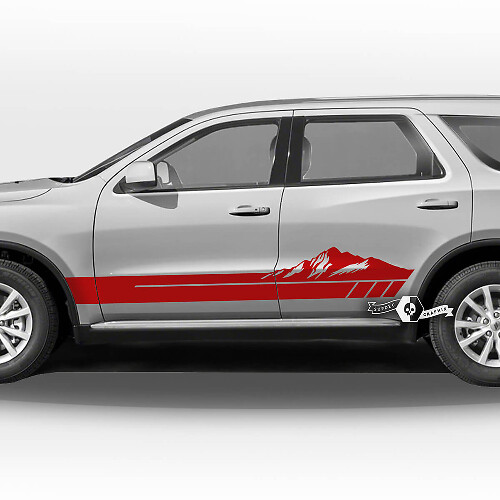 Paar Dodge Durango Seitentüren Rocker Panel Berge Streifen Aufkleber Vinyl Aufkleber
 1