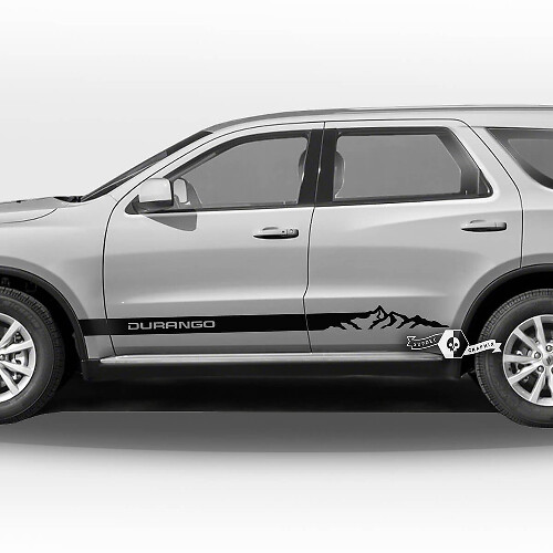 Paar Dodge Durango Seitentüren Rocker Panel Mountains Stripes Trim Aufkleber Vinyl Aufkleber
