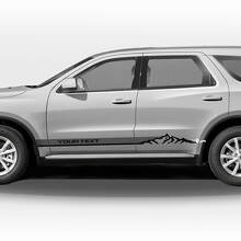 Mountains Outline Style Side Stripes Vinyl-Aufkleberset für Dodge Durango_2