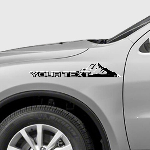 Custom Text Mountains Stil Kotflügel Vinyl Aufkleber Set für Dodge Durango