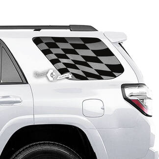 Paar 4Runner Checkerboard Flag Fenster- und Seitenaufkleber aus Vinyl für Toyota 4Runner
