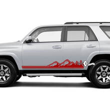 Paar 4Runner Seitentür Vinyl Berge Wald Rocker Panel Linien Streifen Vinyl Aufkleber Aufkleber für Toyota 4Runner TRD
 2