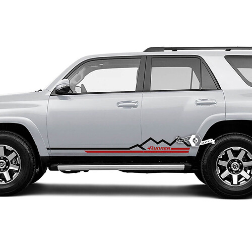 Vinyl-Zieraufkleber für die Seitentür des Toyota 4Runner | Mountain Rocker Streifen
