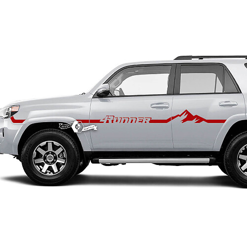 Paar 4Runner Seitentür Vinyl Mountains Fender Linien Streifen Vinyl Aufkleber Aufkleber passend für Toyota TRD 4Runner
