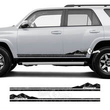Paar 4Runner Seitentür-Vinylberge Rocker Panel Topographic Map Style Stripe Vinyl Aufkleber Aufkleber für Toyota TRD 4Runner
 2