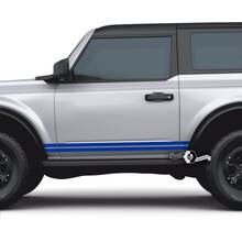 Paar 2 Tür-Seitenaufkleber für Ford Bronco, dünne Doppelstreifen-Aufkleber für Ford Bronco
 2