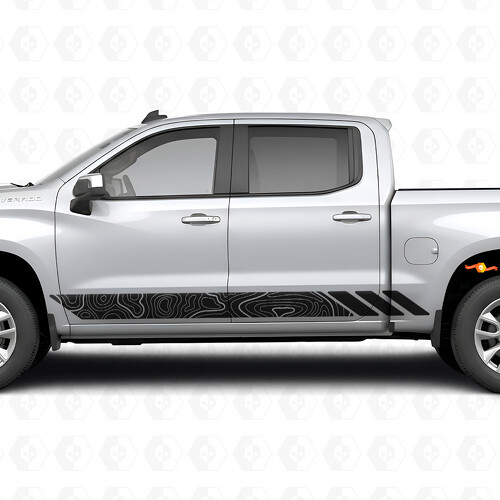 Topografische Kontur Tür- & Schweller-Vinylstreifen für Chevrolet Silverado 1500 T1XX 2019-2026_1