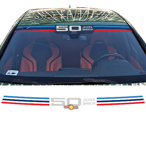BMW M 50 Jahre Style Windschutzscheiben-Streifen Vinyl-Aufkleber für BMW G Serie