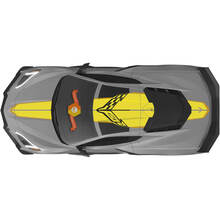 Das Kit passt auf die Motorhaube und die hintere Motorlukenabdeckung des Chevrolet C8 Corvette Stingray Z06 C8R Rallye-Rennflagge mit Vinyl-Streifenaufklebern in 2 Farben
 2