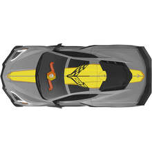 Breite Rennstreifen Motorhaube Dach Kofferraum Vinyl-Aufkleber Für Chevrolet Corvette C8 Stingray Z06 2