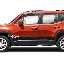 Paar Jeep Renegade Rocker Panel Topographic Map Style Seitenstreifen Grafik Vinyl Aufkleber Aufkleber 2 Farben
 3