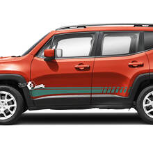 Paar Jeep Renegade Rocker Panel Side Lines Stripe Graphic Vinyl Aufkleber Aufkleber
 2