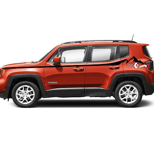 Paar Jeep Renegade Fender Mountain Doors Rear Side Stripe Graphic Vinyl Aufkleber Aufkleber
