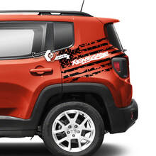 Paar Jeep Renegade Heckfender, USA-Flagge, zerstört, grafischer Vinyl-Aufkleber, 2 Farben
 3