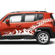 Paar Jeep Renegade Türen Mountain Side Stripe Heck Kotflügel Reifen Spur Trim Grafik Vinyl Aufkleber Sticker
 2