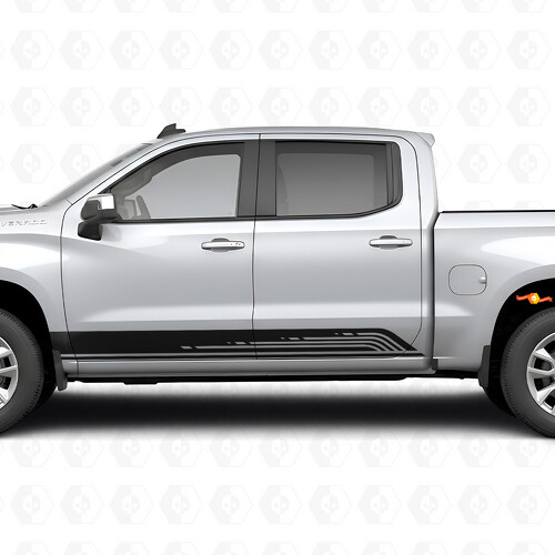 Parallele Konturen-Tür- und Schweller-Vinylstreifen für Chevrolet Silverado 1500 T1XX 2019-2026