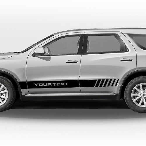 Racing-Streifen mit individuellem Text Seiten-Vinyl-Aufkleber-Set für Dodge Durango
