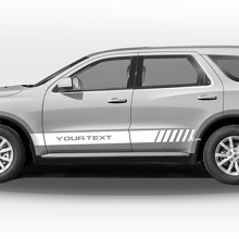 Racing-Streifen mit individuellem Text Seiten-Vinyl-Aufkleber-Set für Dodge Durango_2