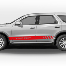 Racing-Streifen mit individuellem Text Seiten-Vinyl-Aufkleber-Set für Dodge Durango_3