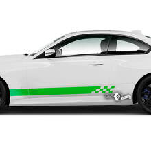 Paar BMW M2 M240 G42 F22 F87 M Performance Checkerboard Flag Seitenstreifen Türen Streifen Vinyl Aufkleber Aufkleber
 2
