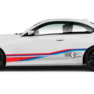 Paar BMW M2 M240 G42 F22 F87 M Performance Seitenstreifen Türen Kotflügelstreifen M Vinyl Aufkleber Aufkleber M Farben
