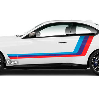 Paar BMW M2 M240 G42 F22 F87 M Performance Seitenstreifen Türen hinten Kotflügel Streifen M Vinyl Aufkleber Aufkleber M Farben
