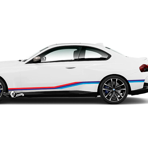 Paar BMW M2 M240 G42 F22 F87 M Performance Seitenstreifen Türen Rocker Panel Fender Streifen M Vinyl Aufkleber Aufkleber M Farben
