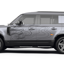 Paartüren Topografischer Kartenabziehal für Land Rover Defender 110 Vinylaufkleber
 2