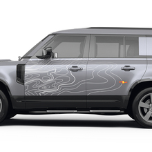 Paartüren Topografischer Kartenabziehal für Land Rover Defender 110 Vinylaufkleber
 3