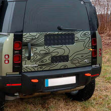 Topografische Karte Aufkleber für die Heckklappe Land Rover Defender 110 Vinyl Aufkleber 3