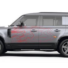 Paartüren Topografischer Kartenabziehal für Land Rover Defender 110 Vinylaufkleber
 4