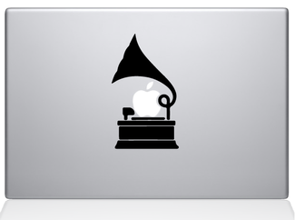 Grammophon-Aufkleber für MacBook

